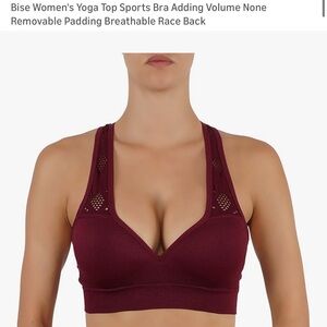 Burgundy Push-up Sports Bra
